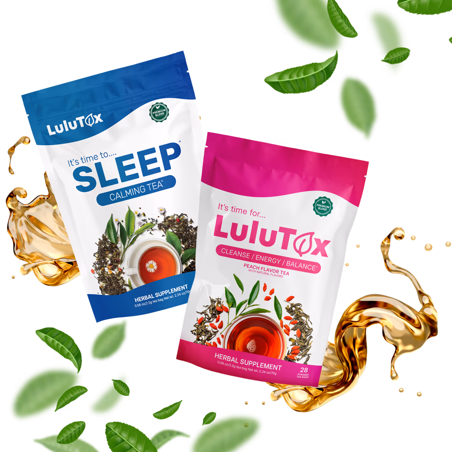 Lulutox Sleep Tea and Lulutox Tea pouches